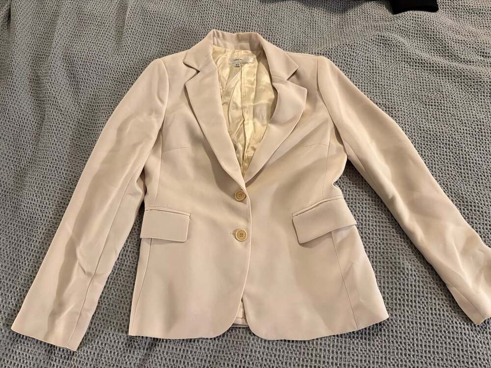 Zara Woman Fitted Blazer Size US 8 Beige Suit Jacket
